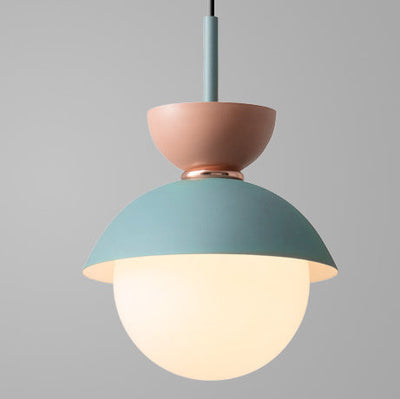Moderne minimalistische runde Globus Kuppel Metall Glas 1-Licht Pendelleuchte für Wohnzimmer 