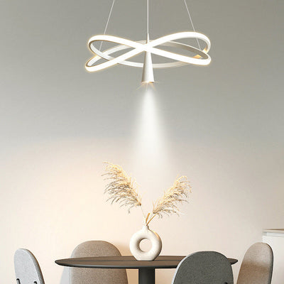 Moderne minimalistische Kreis konische Eisen Acryl LED Kronleuchter für Wohnzimmer 