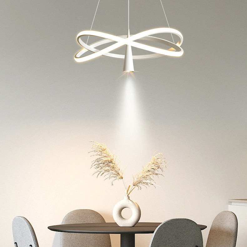 Moderne minimalistische Kreis konische Eisen Acryl LED Kronleuchter für Wohnzimmer 