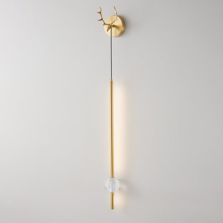 Applique Murale LED en Cristal de Silicone en Cuivre Complet Antler Orb Minimaliste Moderne pour Chambre 