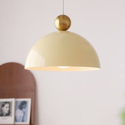 French Retro Semi-Circular Iron 1-Light Pendant Light