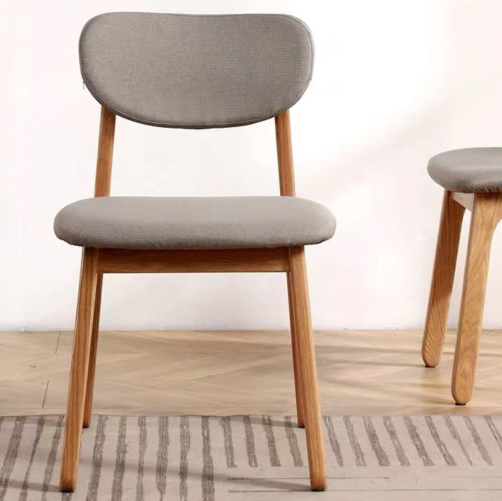 Chaise de salle à manger carrée en tissu bois éponge à simplicité moderne avec dossier pour salle à manger 