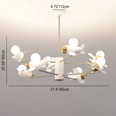 Candelabros de LED de avión de hierro contemporáneo creativo para dormitorio 