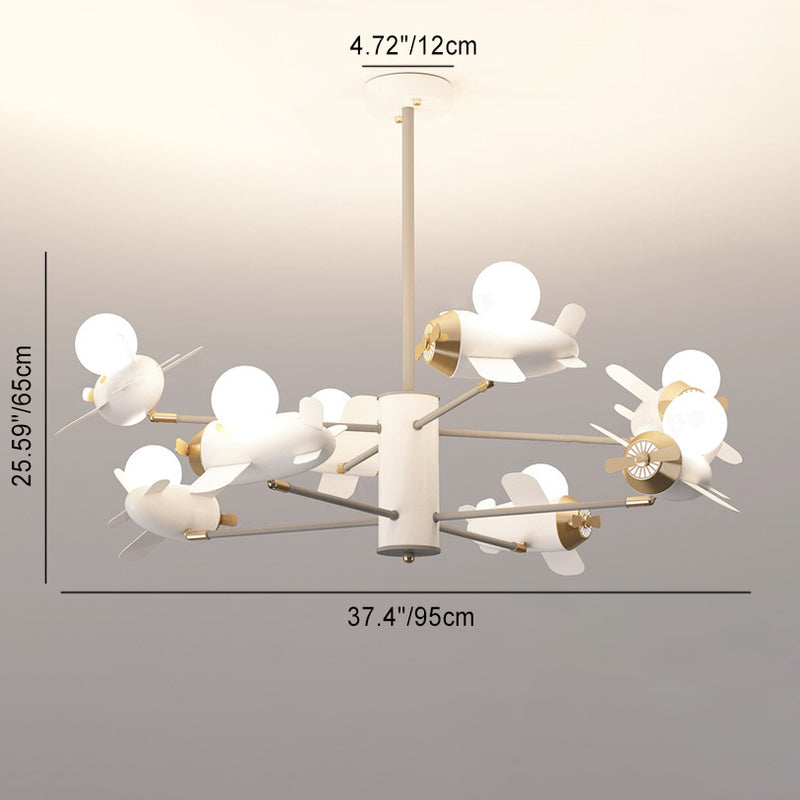 Candelabros de LED de avión de hierro contemporáneo creativo para dormitorio 
