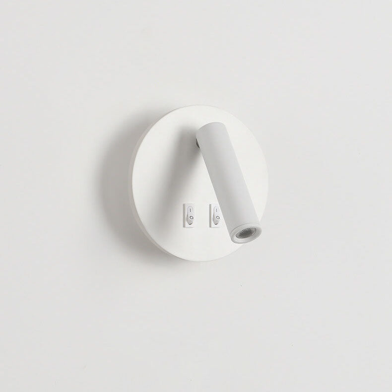 Applique murale LED circulaire rotative en fer et aluminium de simplicité moderne pour chambre 