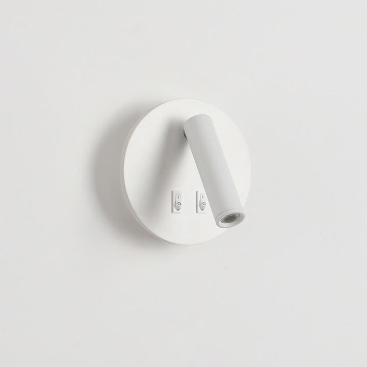 Applique murale LED circulaire rotative en fer et aluminium de simplicité moderne pour chambre 