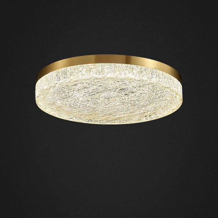 Modern Light Luxury Copper Circle LED Flush Mount Ceiling Light