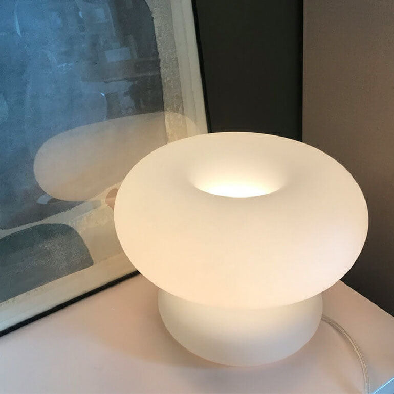 Japanese Minimalist Donut Design Glass Shade 1-Light Table Lamp