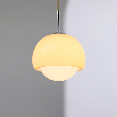 Moderne minimalistische runde Kugel Glas Eisen 1-Licht Pendelleuchte für Wohnzimmer 