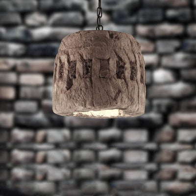 Industrial Vintage Resin Barrel 1-Light Pendant Light