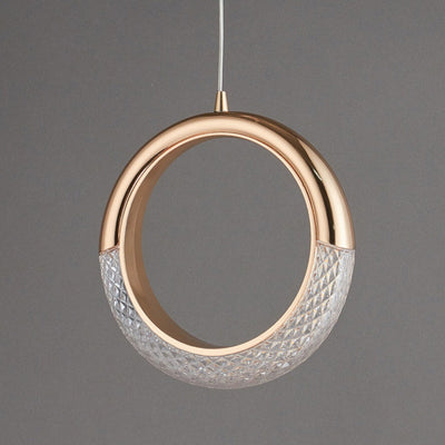 Contemporary Scandinavian Moon Circle Alloy PMMA LED Pendant Light For Bedroom
