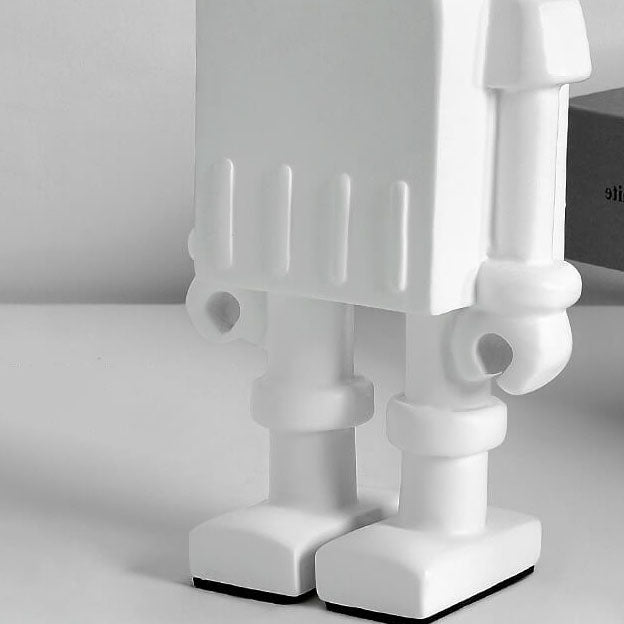 Modern Art Deco Resin Iron Robot 1-Light Melting Wax Table Lamp For Bedroom