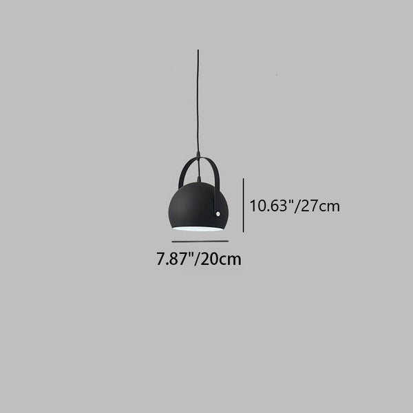 Contemporary Nordic Macaron Aluminum Semicircle 1-Light Pendant Light for Living Room