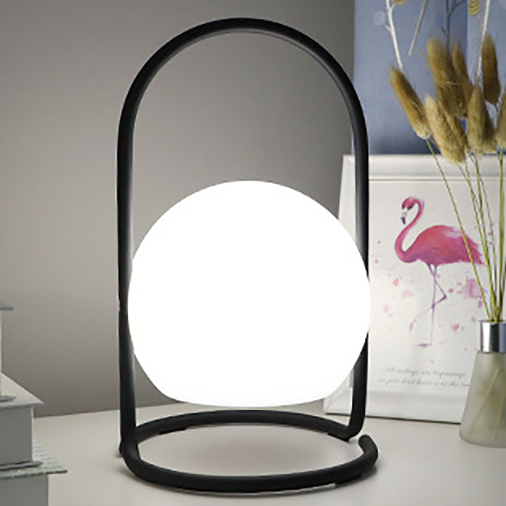 Contemporary Nordic Metal PE Ball Egg Cube Cylinder LED Hanging Rechargeable Table Lamp For Bedside