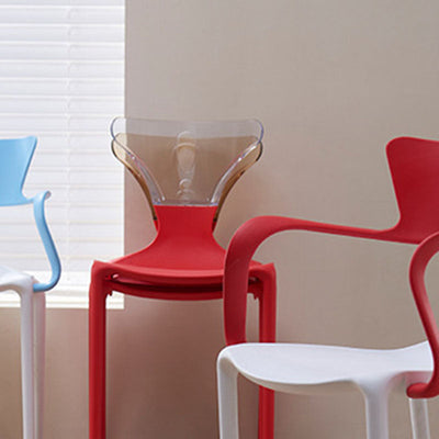 Chaise de salle à manger contemporaine scandinave PP carré point d'exclamation dossier accoudoir pour salle à manger 