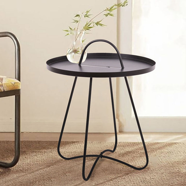 Moderner minimalistischer runder Couchtisch aus Eisen, 1 Ebene, für das Wohnzimmer 