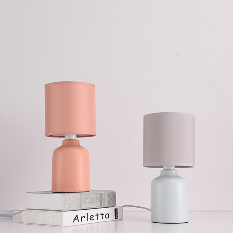 Lámpara de Mesa de 1 Luz de Cerámica Cónica Cilíndrica Minimalista Moderna para Dormitorio 