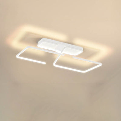 Modern Minimalist Lines Rectangular Iron Acrylic LED Flush Mount Ceiling Light