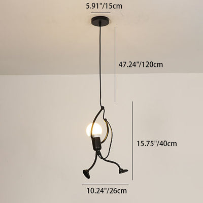 Contemporary Creative Figurine Iron Acrylic 1/3 Island Light Chandelier For Kitchen