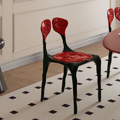 Moderner Art Deco Rose Square FRP Composite Esszimmerstuhl Rückenlehne ohne Armlehnen für Esszimmer 