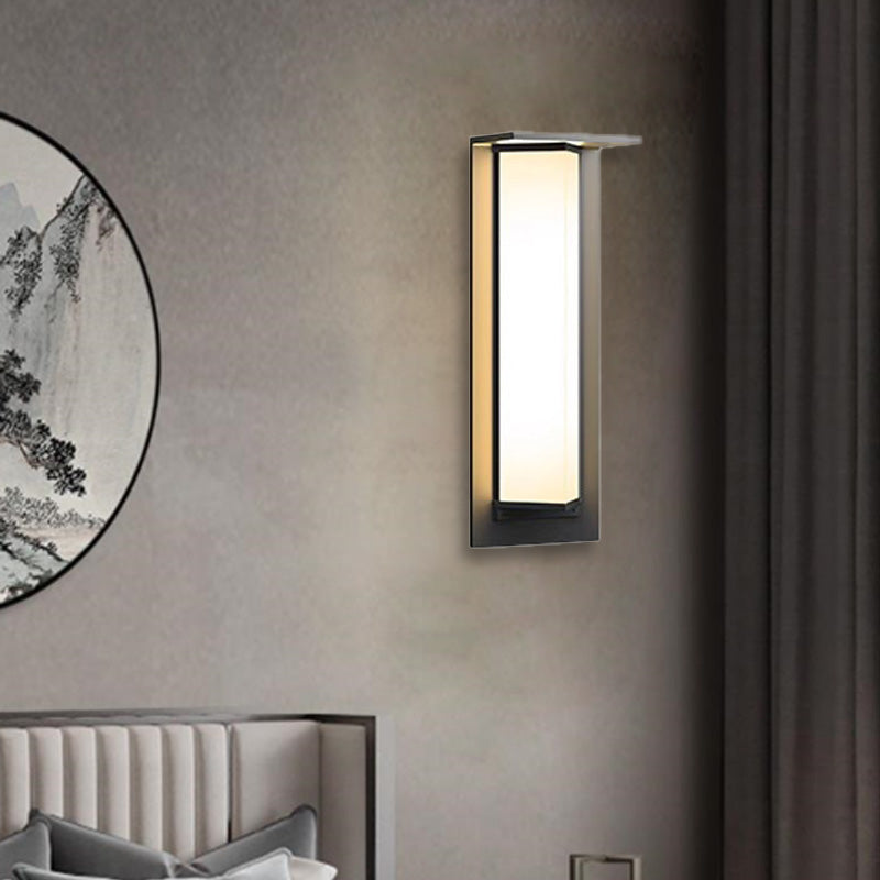 Lámpara de Aplique de Pared Exterior LED de Prisma Triangular de PC de Vidrio de Acero Inoxidable Solar Impermeable de Simplicidad Moderna para Jardín 