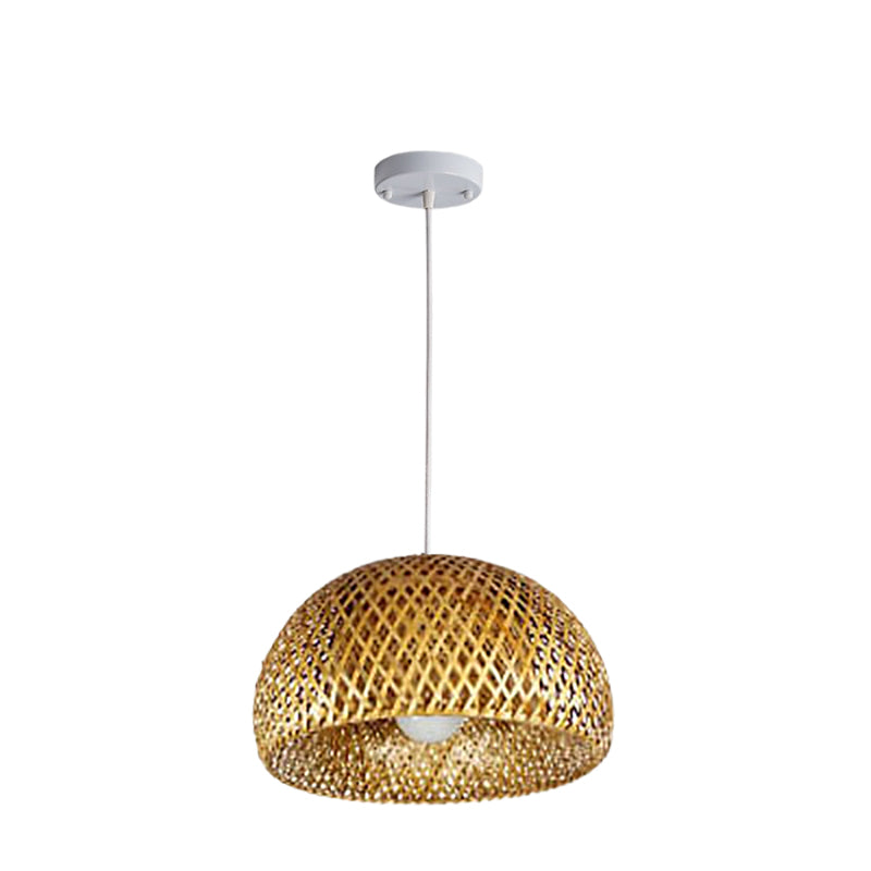 Luminaire suspendu à 1 lumière en bambou de style rustique 