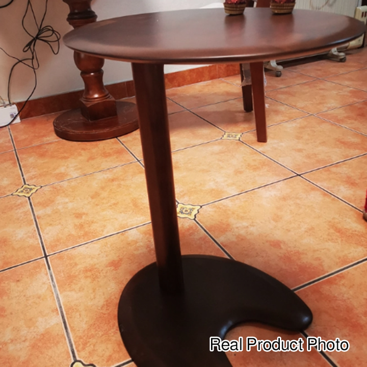 Modern Simplicity Solid Maple Wood Elliptical Cat Ear Base Side Table 2-Tier For Living Room