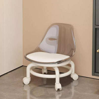 Modern Minimalist Plastic Leather Chair Roller Skating For Living Room