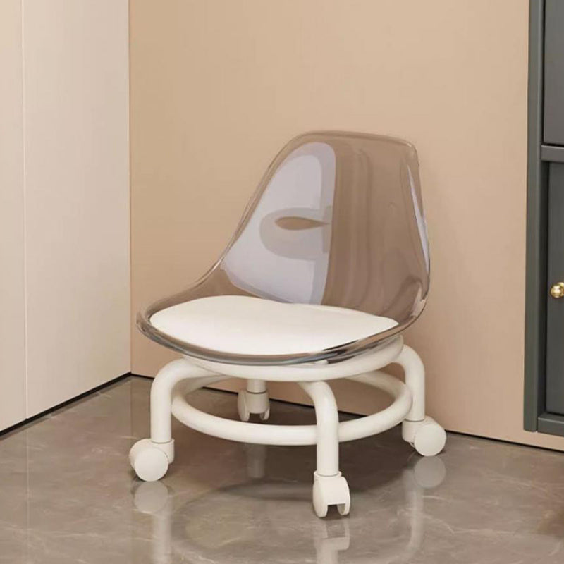Modern Minimalist Plastic Leather Chair Roller Skating For Living Room