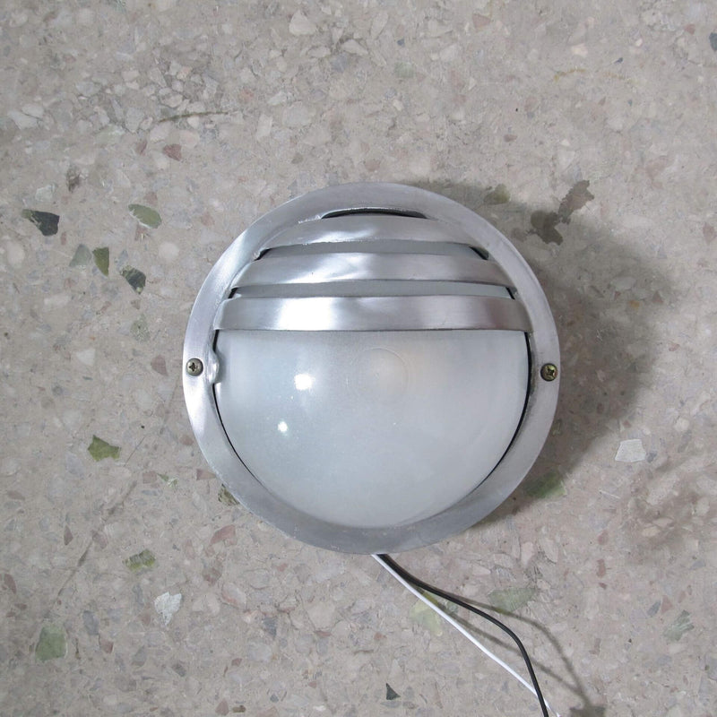 Industrial Vintage Glass Zinc Alloy Half Round 1-Light Wall Sconce Lamp