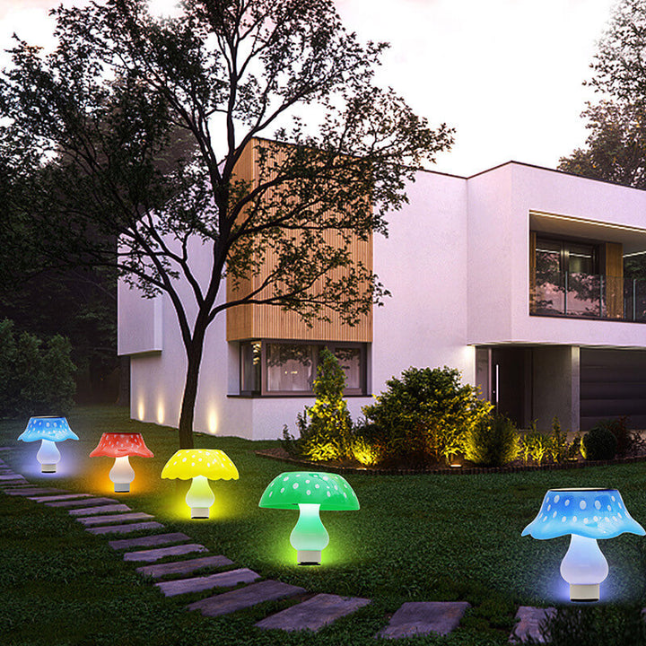 Solar Modern Creative ABS Pilz LED Außenlandschaftslicht 