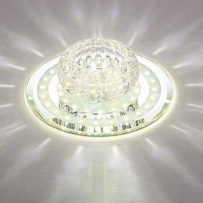 Minimalist Light Luxury Crystal Round Spotlight LED Flush Mount Ceiling Light