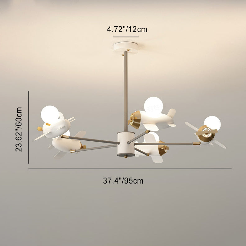 Candelabros de LED de avión de hierro contemporáneo creativo para dormitorio 