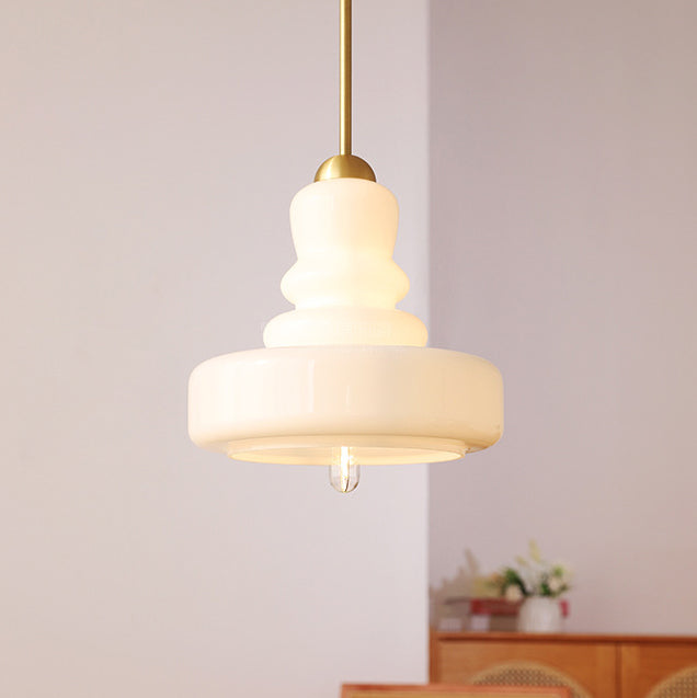 Moderne bunte Glas-Kürbis-Schirm 1-Licht Pendelleuchte 