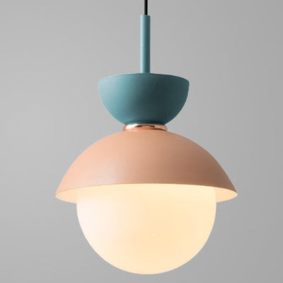 Moderne minimalistische runde Globus Kuppel Metall Glas 1-Licht Pendelleuchte für Wohnzimmer 