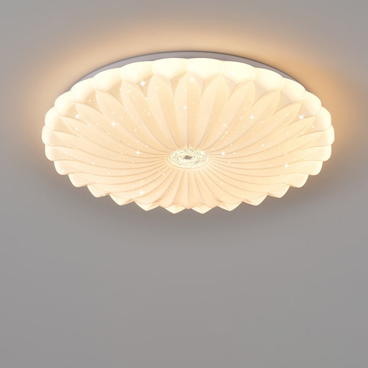 Luz de techo LED de montaje empotrado de girasol redondo minimalista moderno de hierro y PVC para sala de estar 