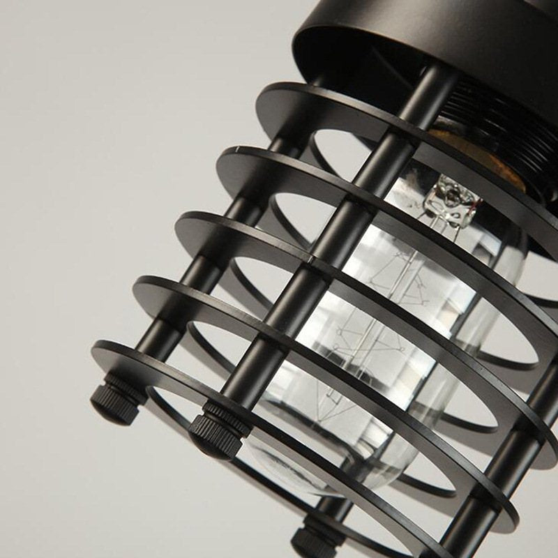 Zeitgenössische industrielle Zylinder aushöhlen Eisen 1-Licht Pendelleuchte für Wohnzimmer 