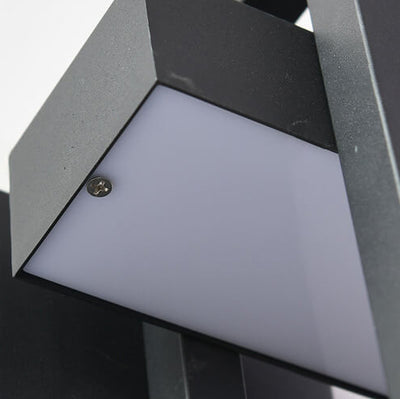 Lámpara de Aplique de Pared Impermeable LED de Acero Inoxidable con Marco Geométrico Minimalista Moderno para Patio Exterior 
