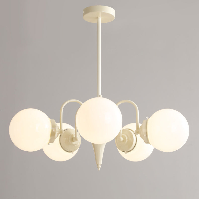 Lustre à 5 lumières en verre de fer traditionnel français Magic Bean pour salon 