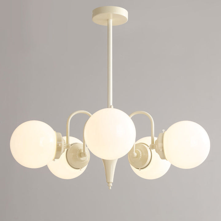 Lustre à 5 lumières en verre de fer traditionnel français Magic Bean pour salon 