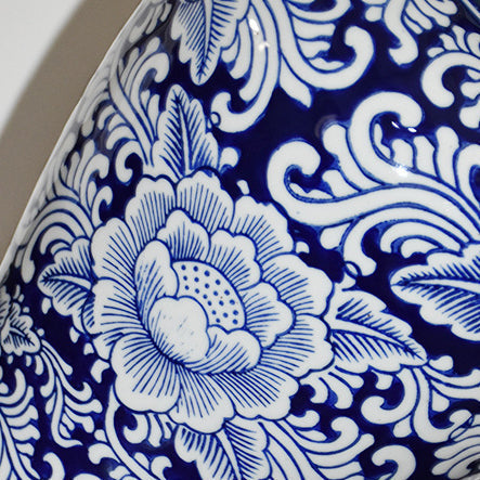 Abat-jour en tissu chinois traditionnel peint à la main avec une base en céladon 1-lampe pour salon 