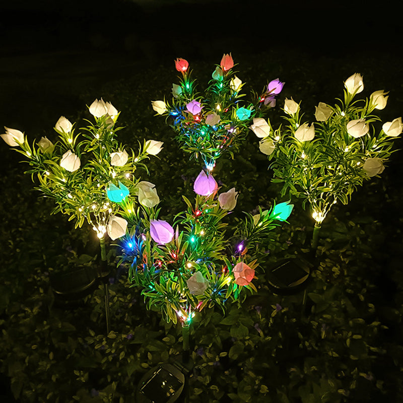 مصباح حديقة LED شمسي مقاوم للماء بتصميم إبداعي معاصر على شكل غاردينيا للباحات الخارجية 