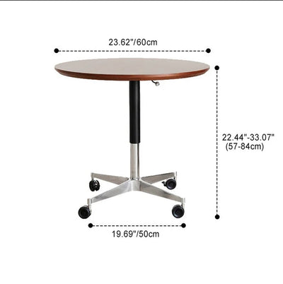 Zeitgenössischer Einfachheit MDF Runder Couchtisch Höhenverstellbar Neigung Caster Für Wohnzimmer 