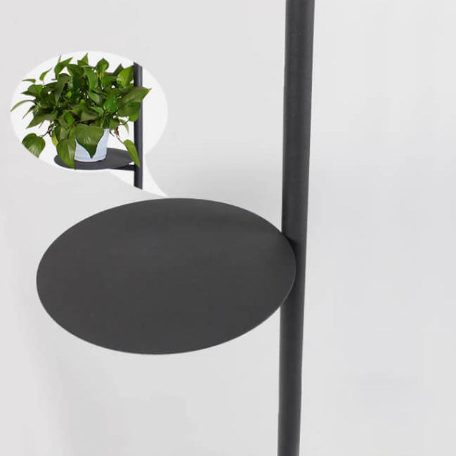 Lámpara de pie para exteriores con tira LED de acero inoxidable de simplicidad moderna solar para patio exterior 