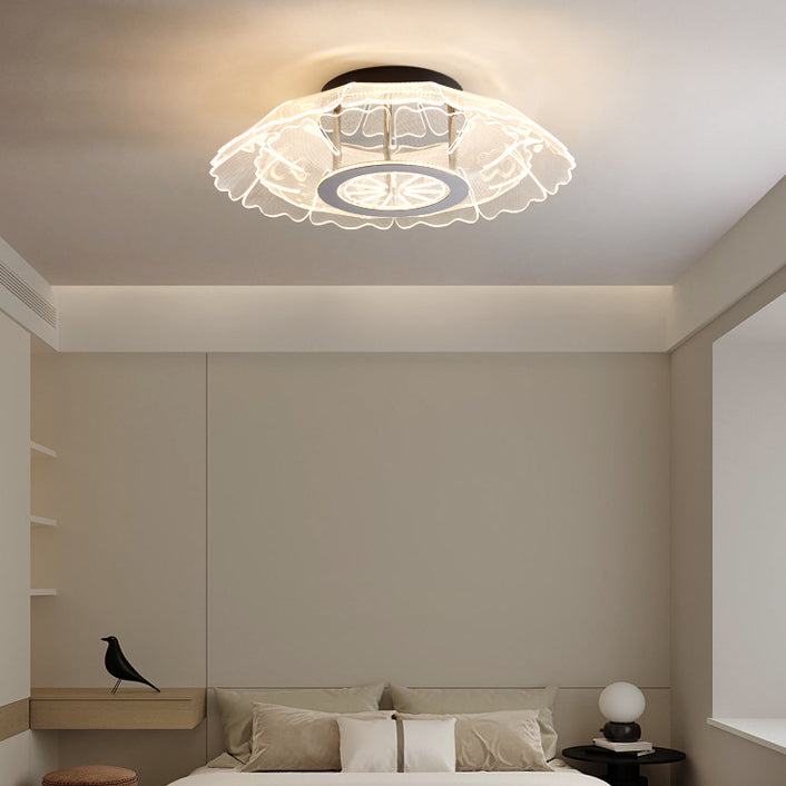 Moderne Luxus Eisen Edelstahl Acryl Blume Runde LED Semi-Flush Mount Deckenleuchte Für Schlafzimmer 