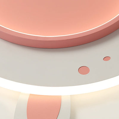 Moderne Einfachheit Kinder Eisen Acryl Kaninchen Runde LED Unterputz Deckenleuchte Für Schlafzimmer 