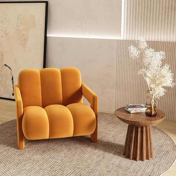 Sillón individual contemporáneo escandinavo de terciopelo y tejido sherpa con madera y espuma, con respaldo y reposabrazos, para sala de estar 