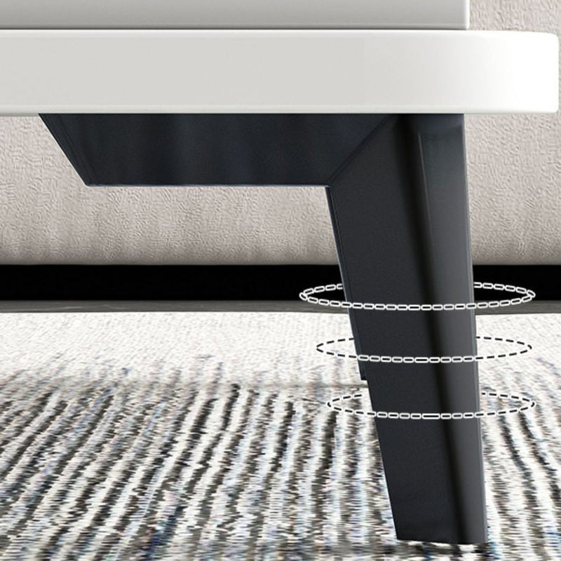 Mesa de café rectangular nórdica contemporánea de MDF y hierro con 1/2 cajón para sala de estar 