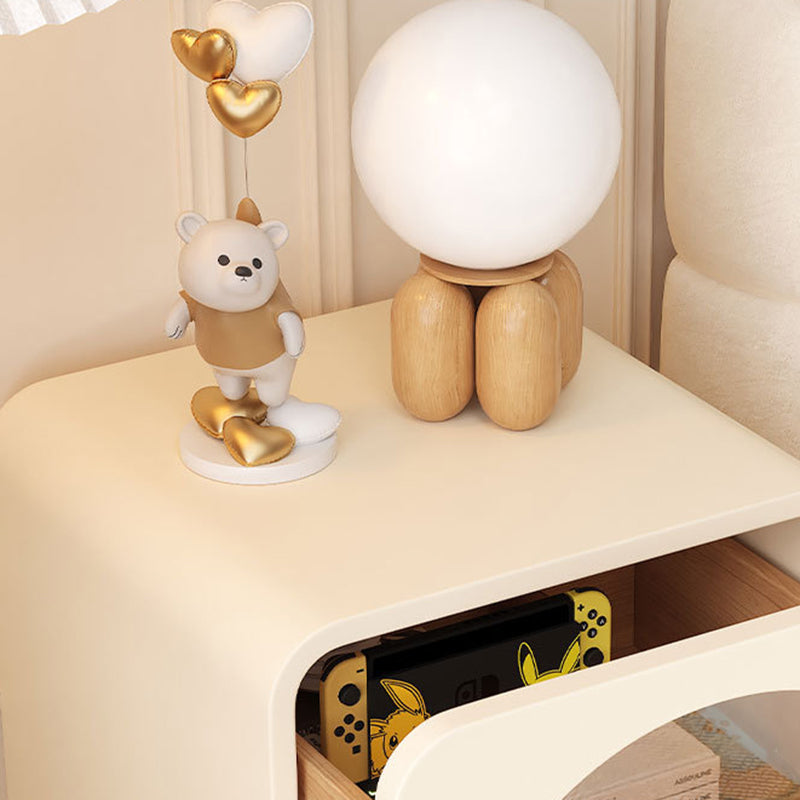 Table de chevet moderne minimaliste carrée en bois massif avec panneau de verre en acier inoxydable à 2 tiroirs pour chambre à coucher 