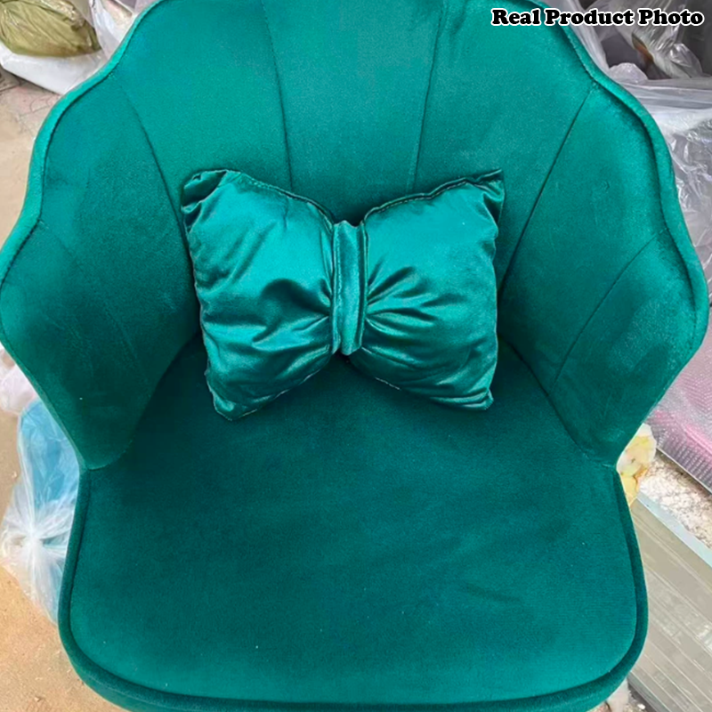 Tabouret de coiffeuse en velours pétale créatif contemporain avec dossier pour la salle à manger 